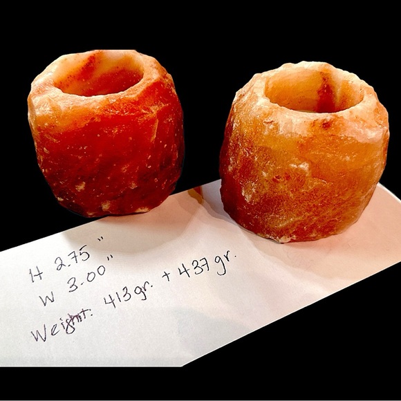 💋 4 FOR $50 / Set of 2 Himalayan Pink Rock Salt Tea-light Candle Holders - Picture 7 of 10